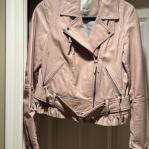 Anthropologie Elevenses Women's Pink Leather & suede Jacket